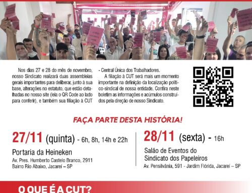 ASSEMBLEIA GERAL – ALTERAÇÃO ESTATUTO E FILIAÇÃO À CUT